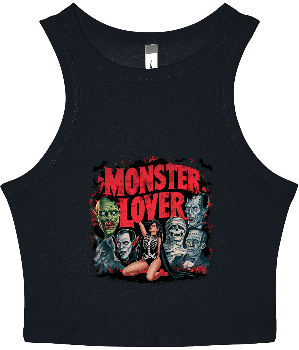 Monster Lover - Women's Cropped Racer Tank