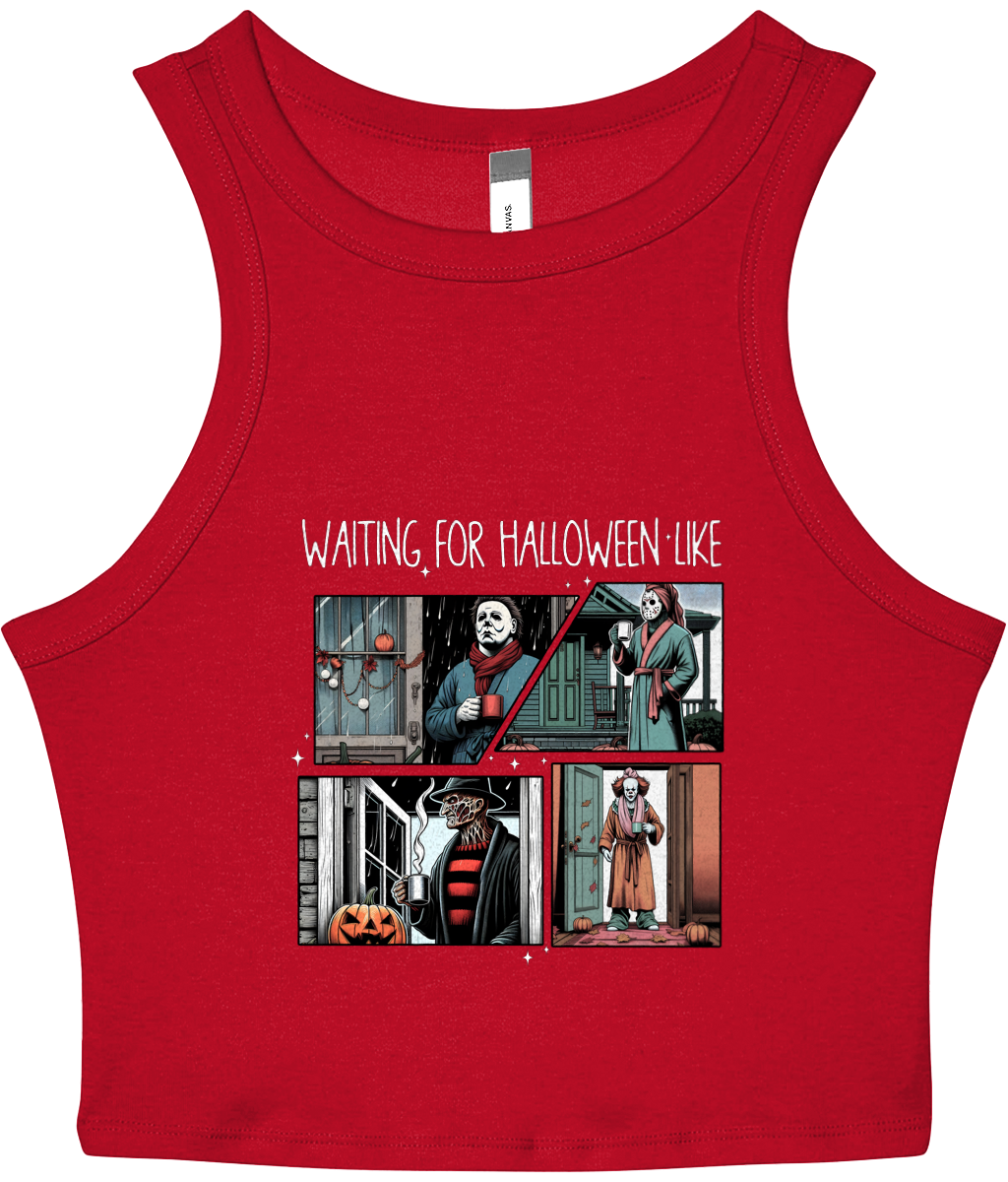 Waiting for Halloween - Women's Cropped Racer Tank