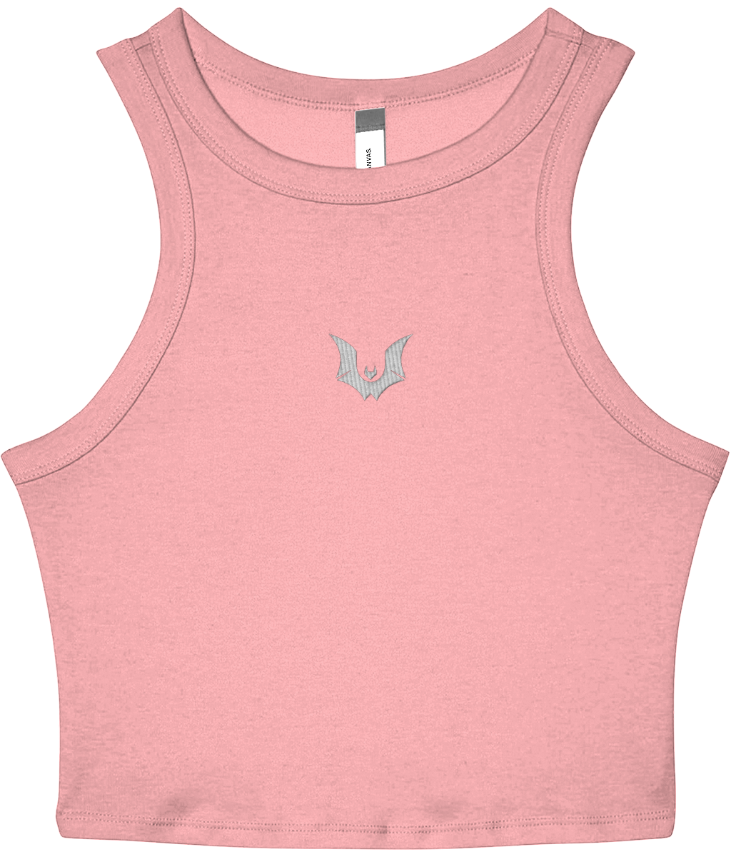 Unwonted Bat - Women's Cropped Racer Tank