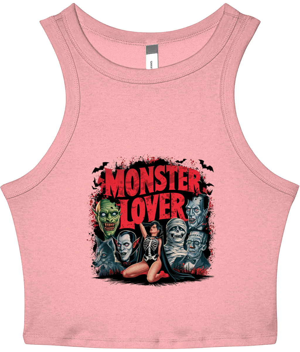 Monster Lover - Women's Cropped Racer Tank