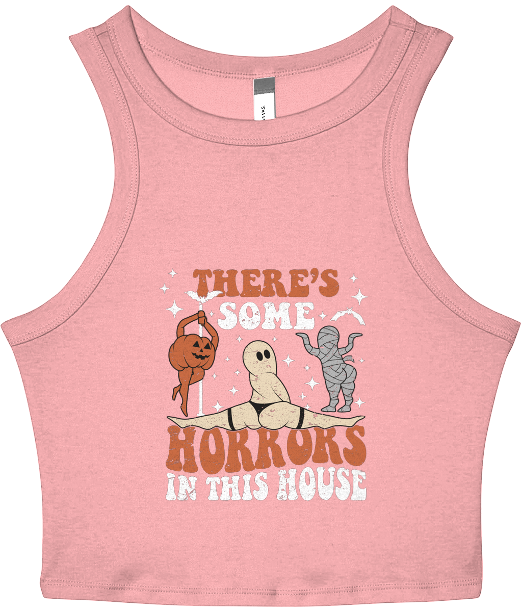 Horrors In The House - Women's Cropped Racer Tank