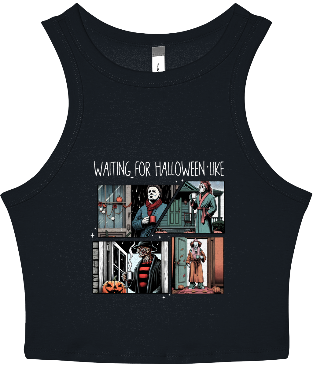 Waiting for Halloween - Women's Cropped Racer Tank