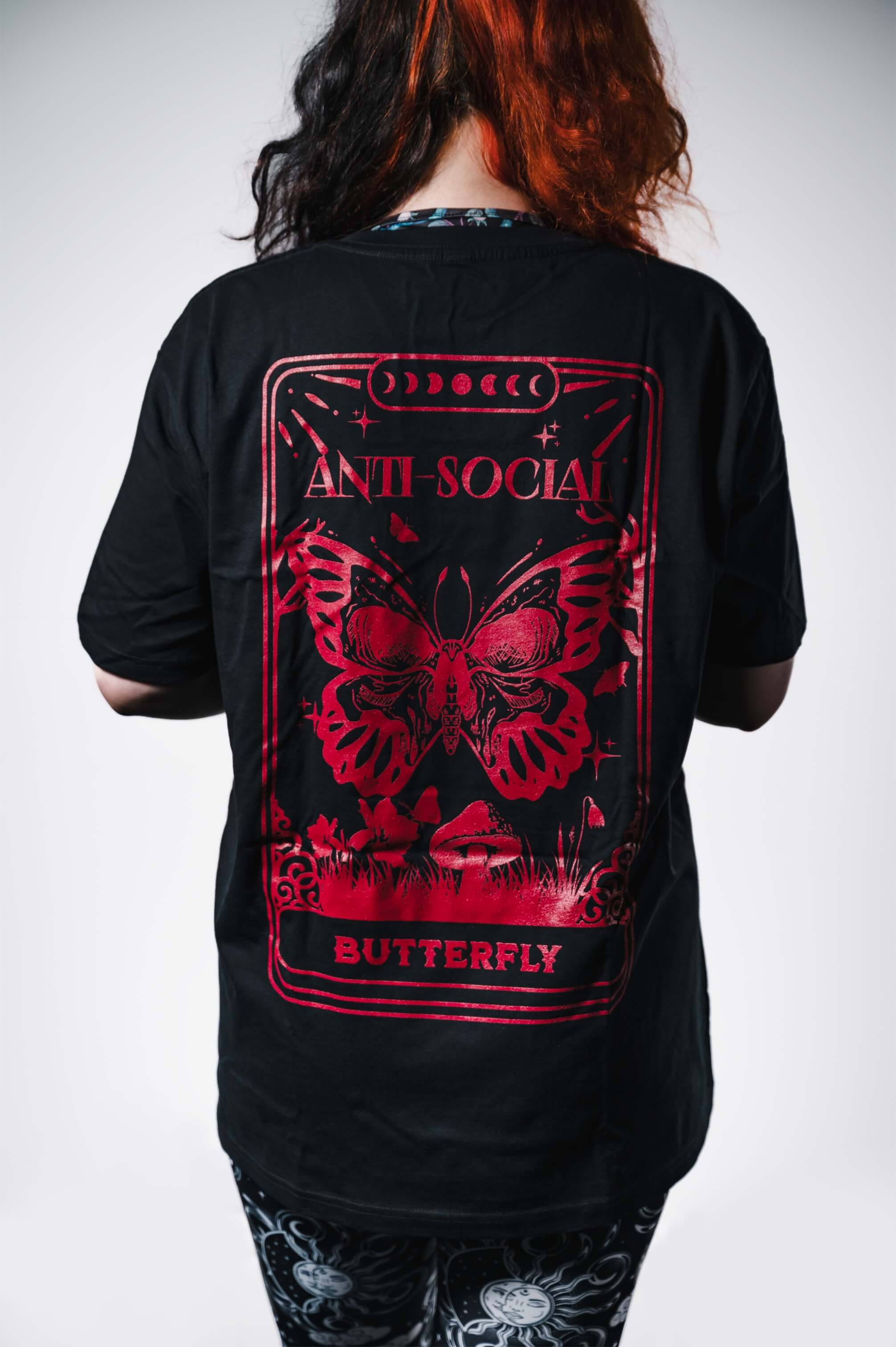 Anti-Social Butterfly - Cotton T-Shirt - Unwonted Alternative Gym Wear