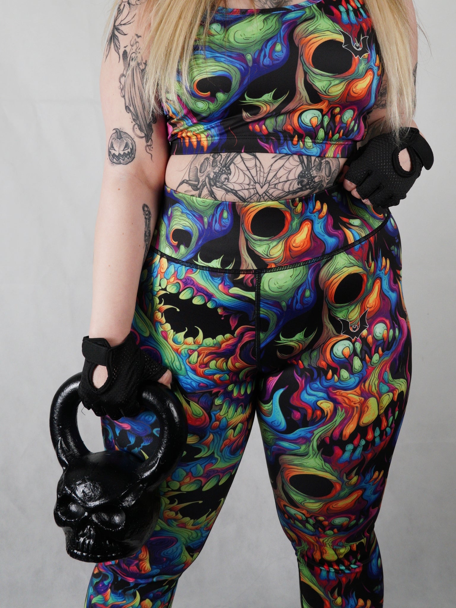 Psycho-Delic Skulls - Full Length Leggings