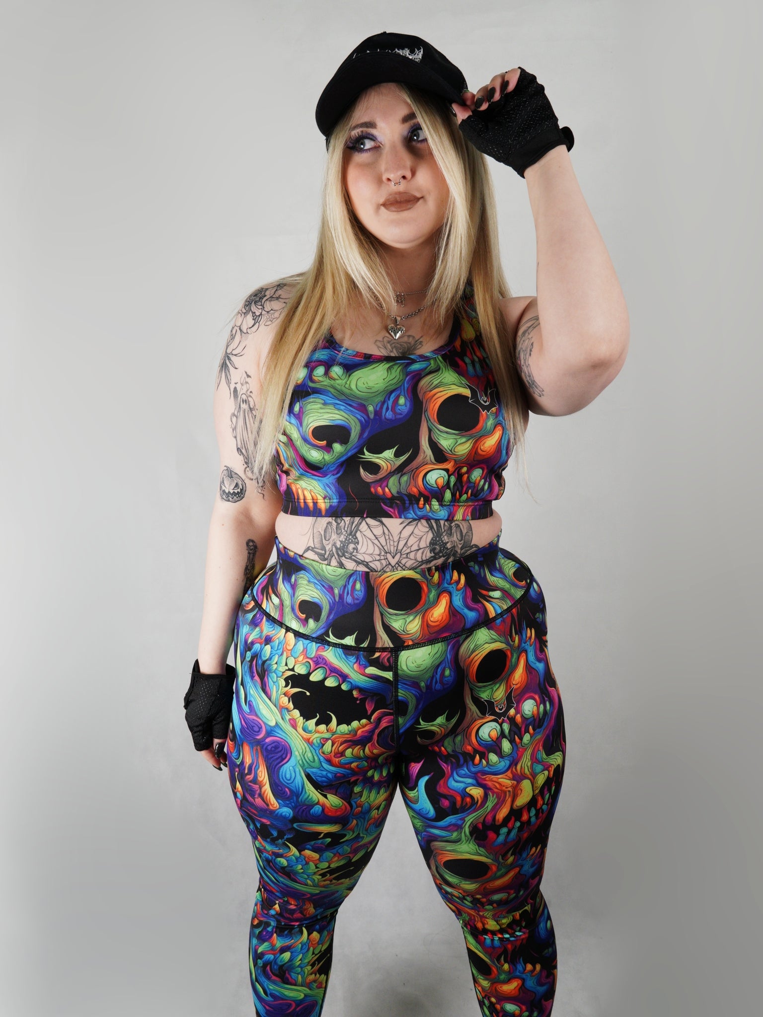 Psycho-Delic Skulls - Full Length Leggings