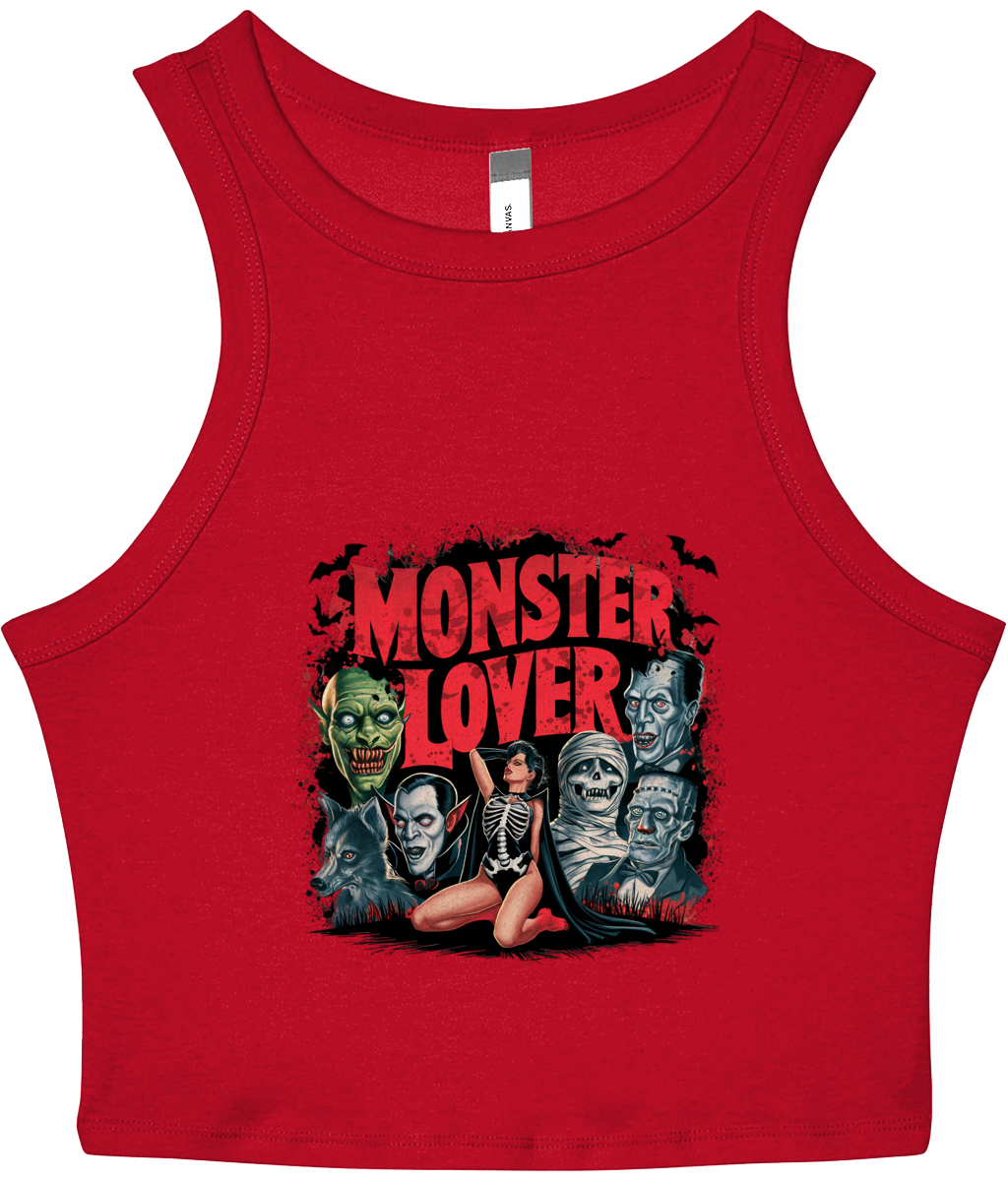 Monster Lover - Women's Cropped Racer Tank