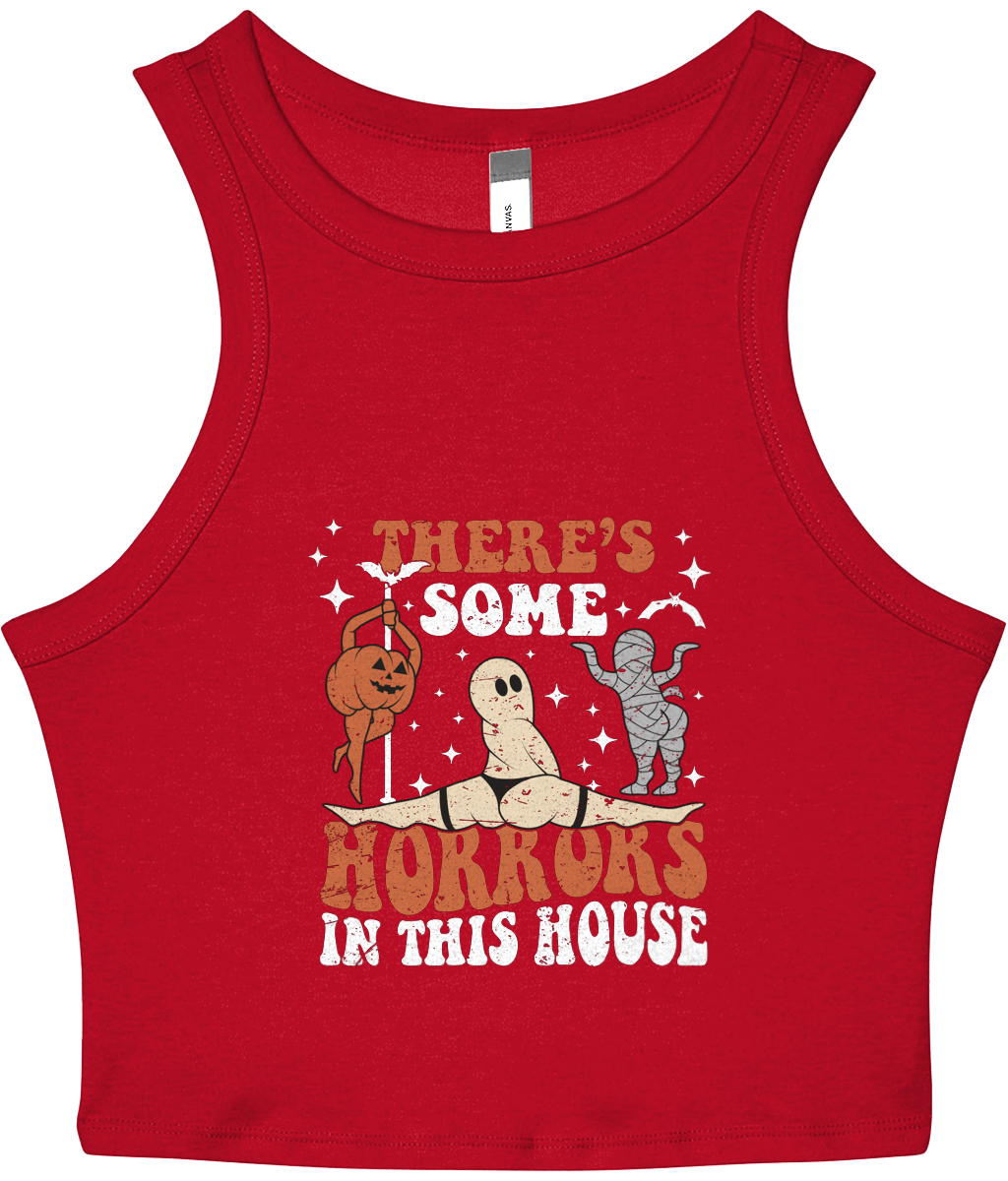 Horrors In The House - Women's Cropped Racer Tank