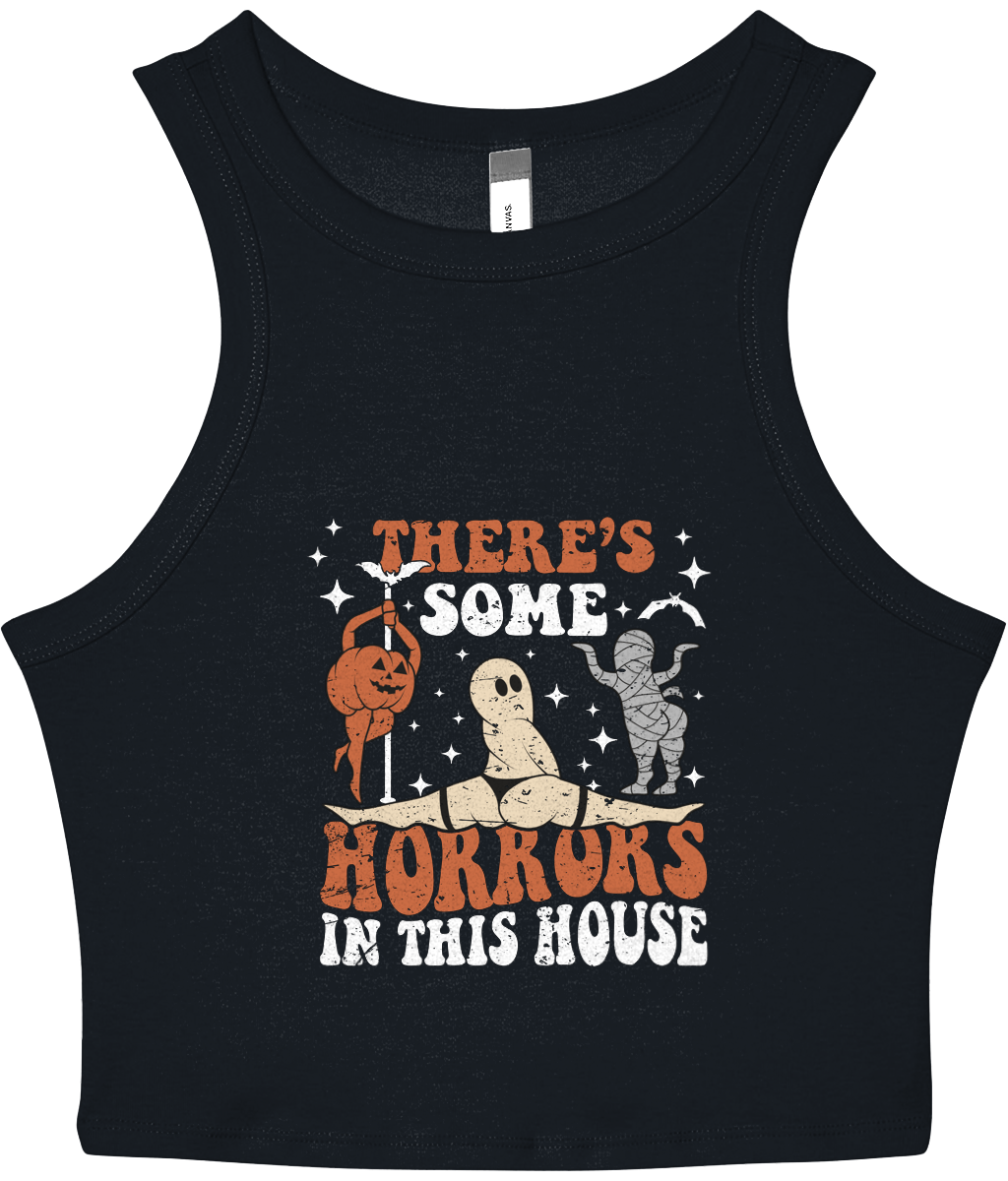 Horrors In The House - Women's Cropped Racer Tank