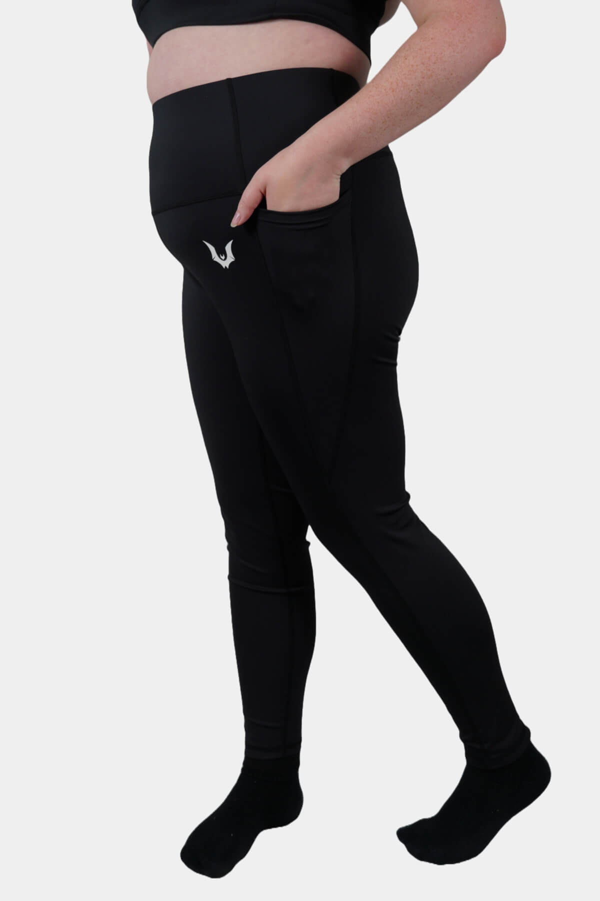 Gothica Black - Full Length Side Pocket Leggings